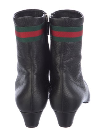 Gucci Web Accent Leather Sock Boots