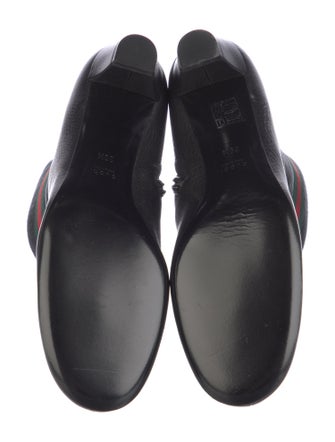 Gucci Web Accent Leather Sock Boots