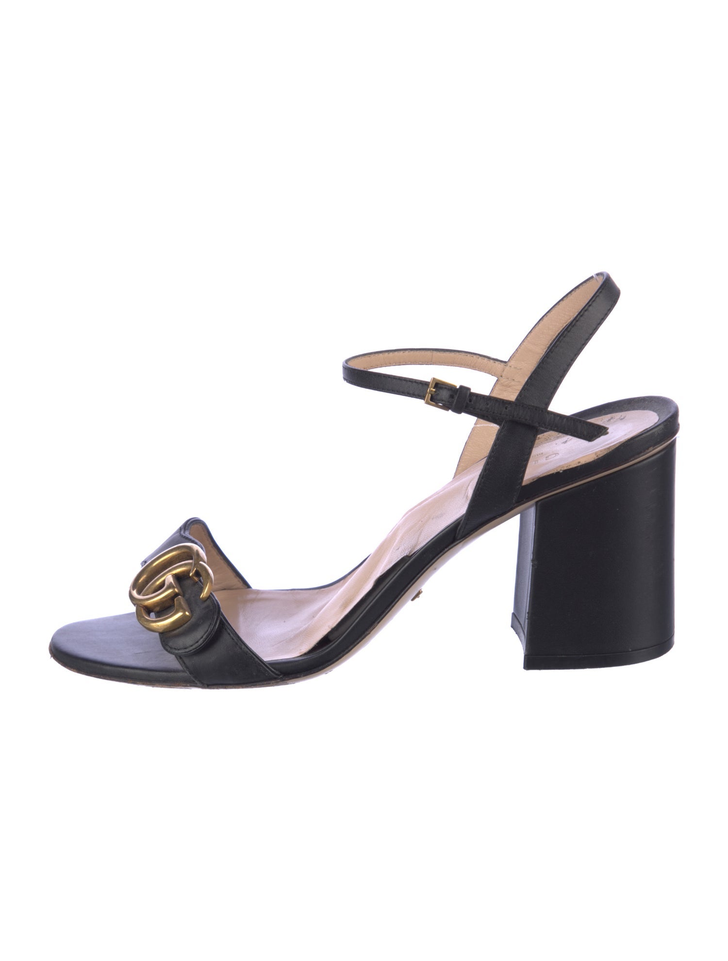 Gucci Double G Logo Leather Sandals