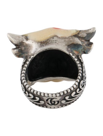Gucci Enamel & Coated Topaz Anger Forest Bull's Head Ring