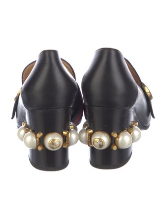 Gucci Web Accent Leather Pumps