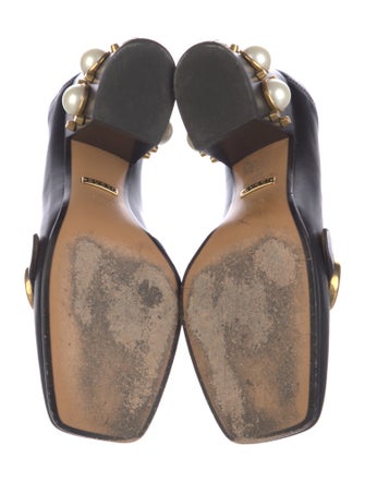 Gucci Web Accent Leather Pumps