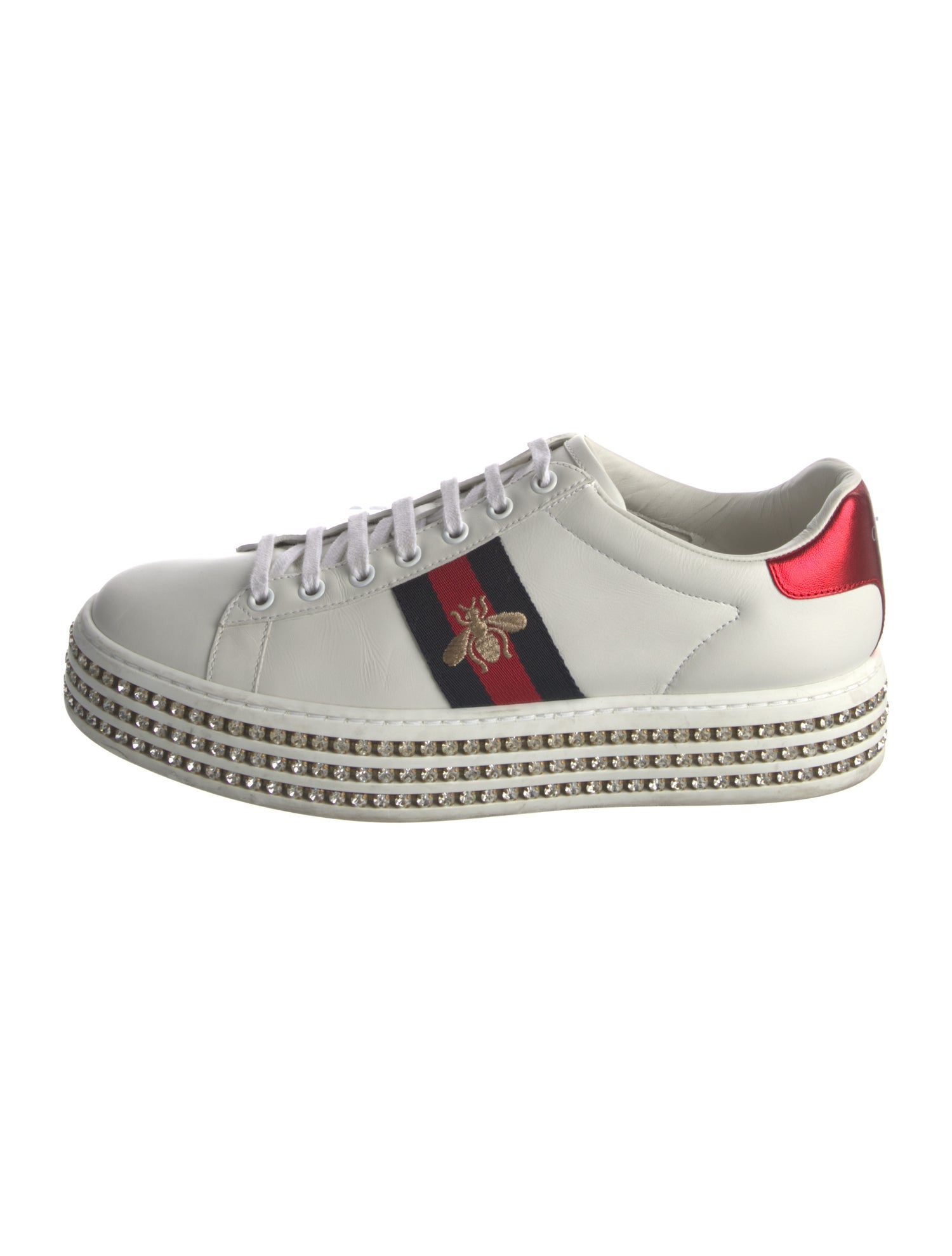 Gucci Sylvie Web Accent Leather Sneakers