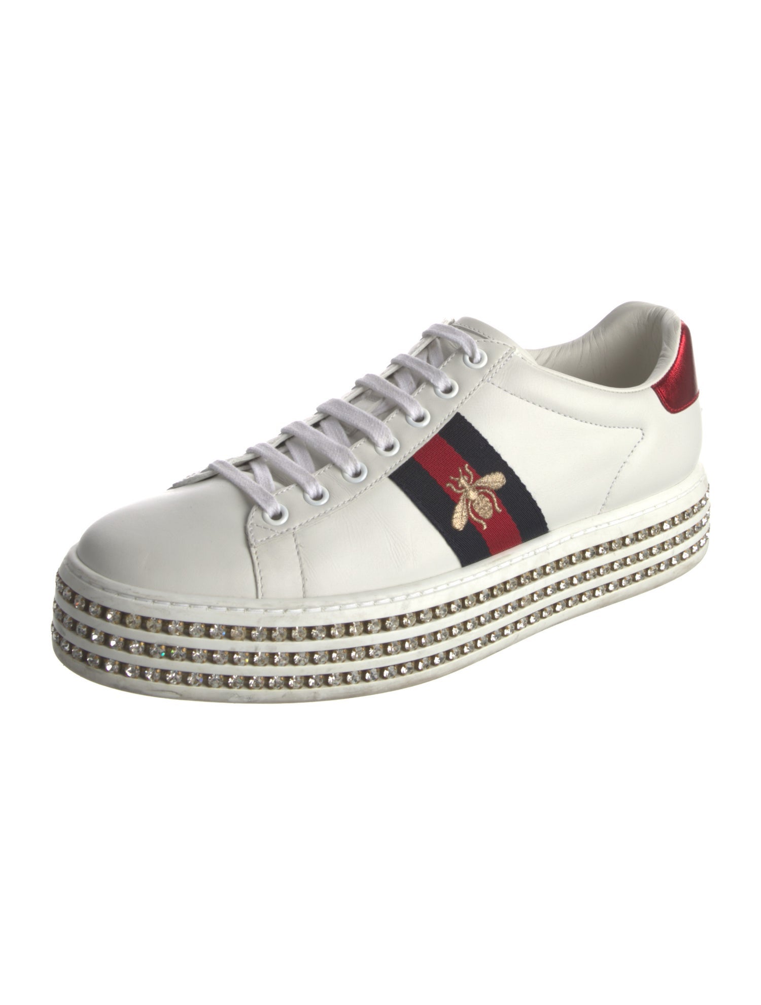 Gucci Sylvie Web Accent Leather Sneakers