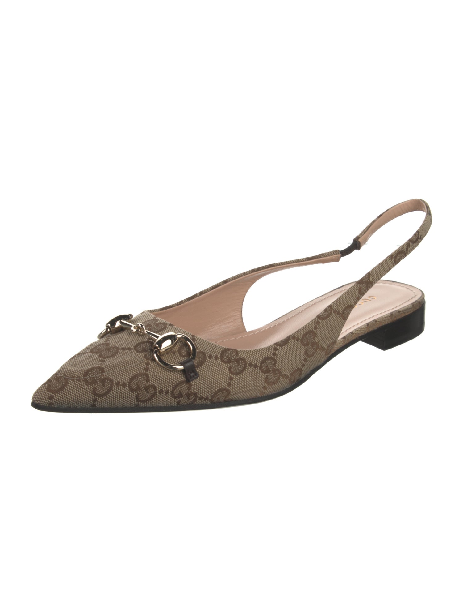 Gucci GG Canvas Canvas Slingback Flats