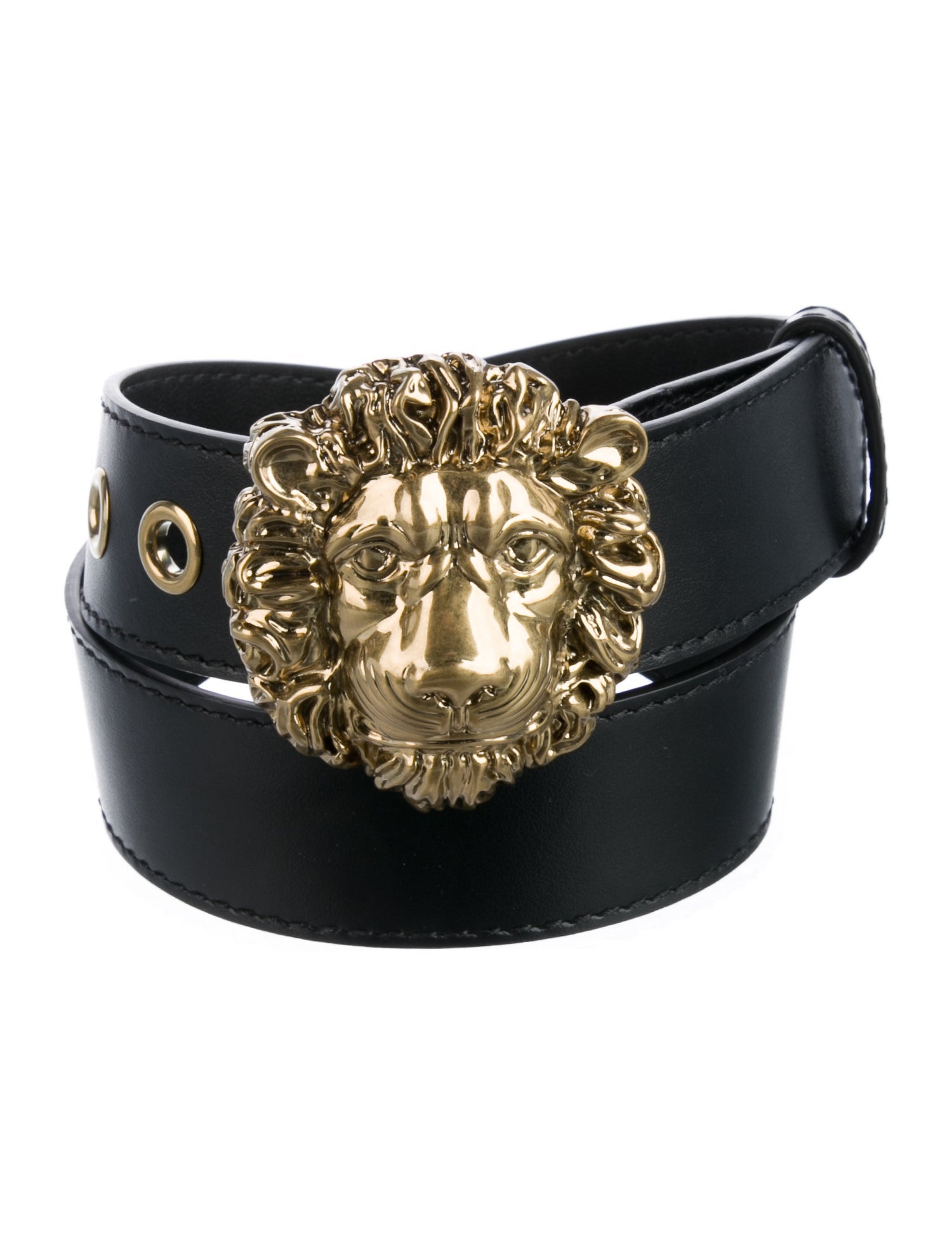 Gucci Tiger Head Accent Leather Waist Belt