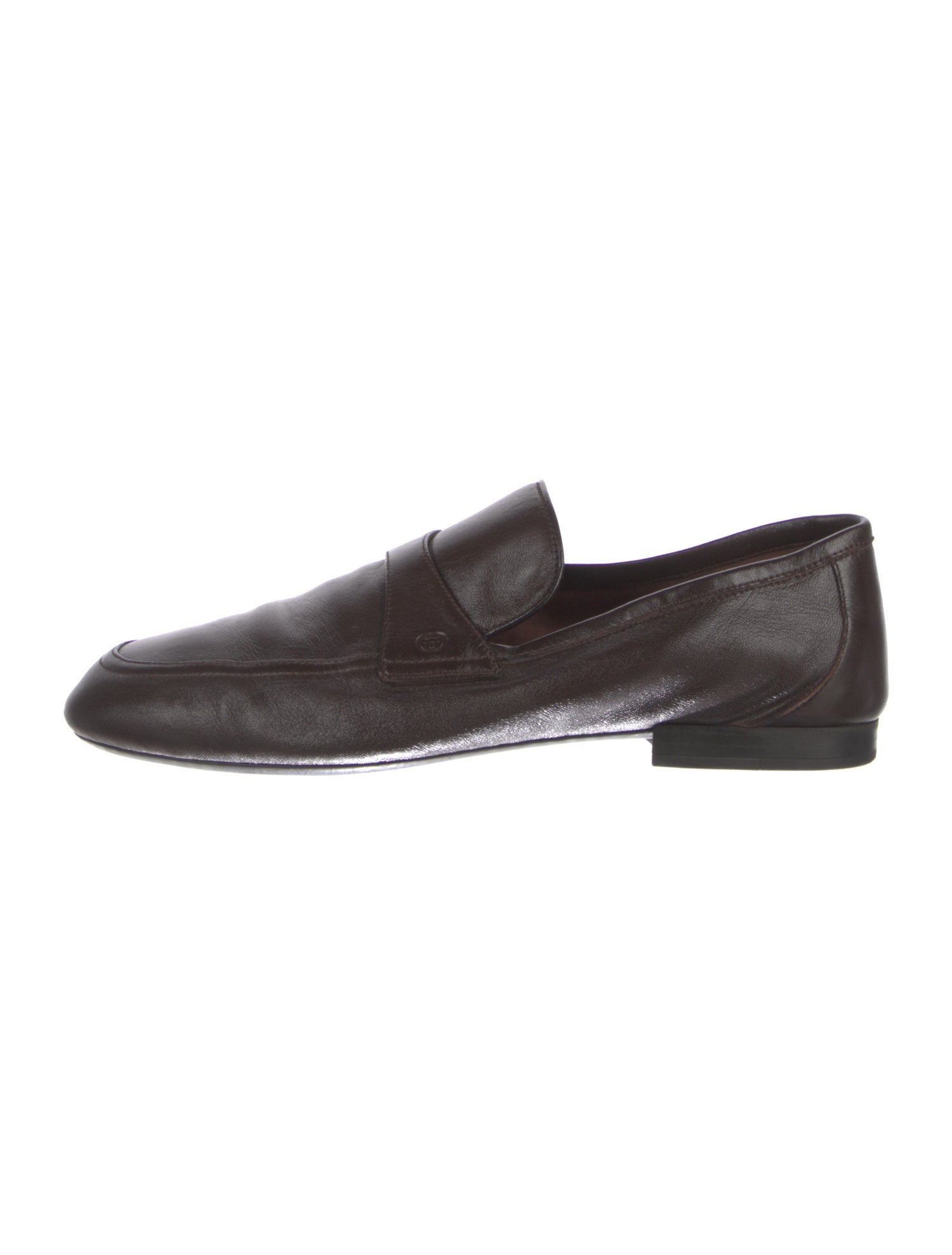 Gucci Web Accent Leather Loafers