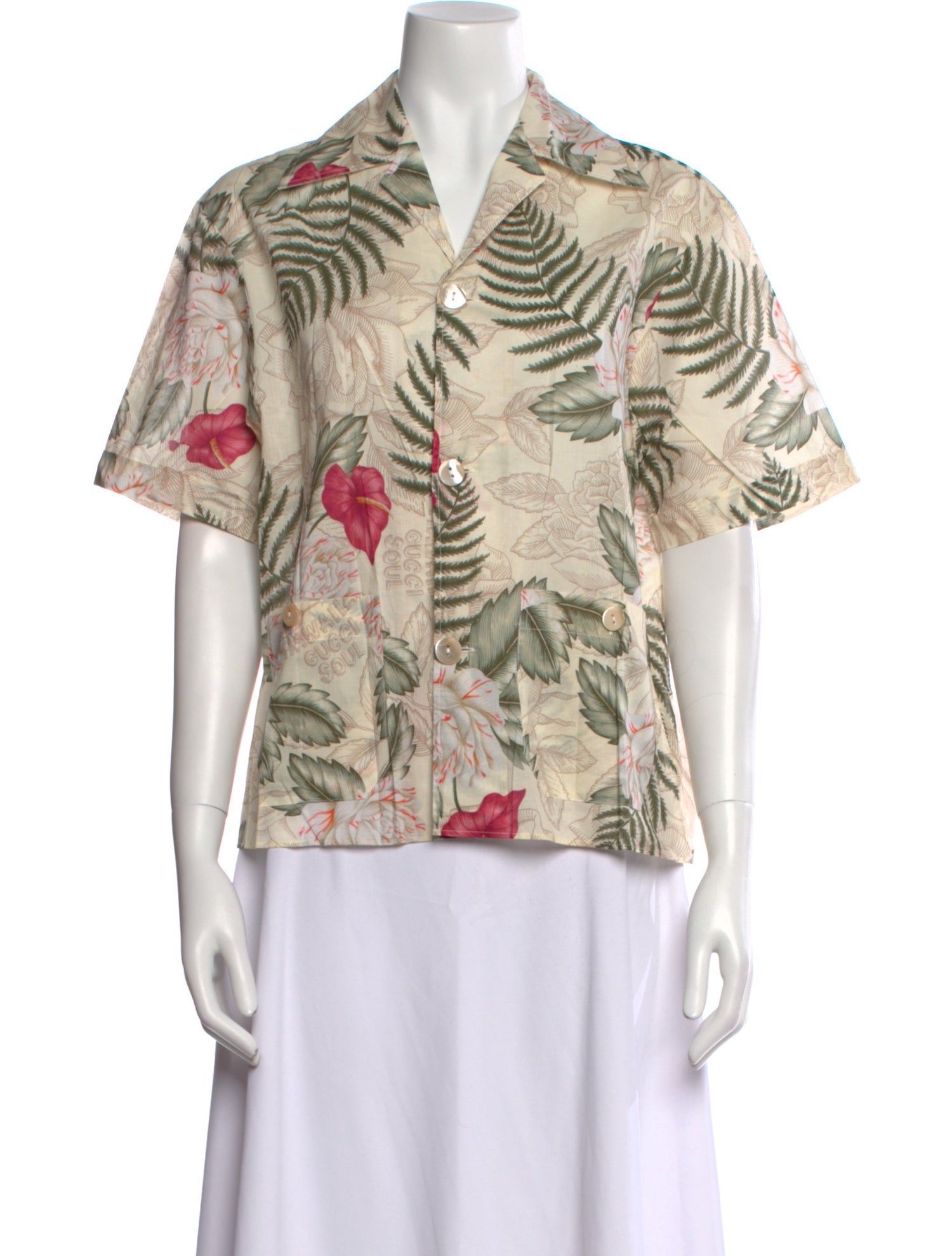 Gucci Printed Short Sleeve Blouse