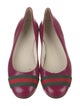 Gucci Web Accent Leather Ballet Flats