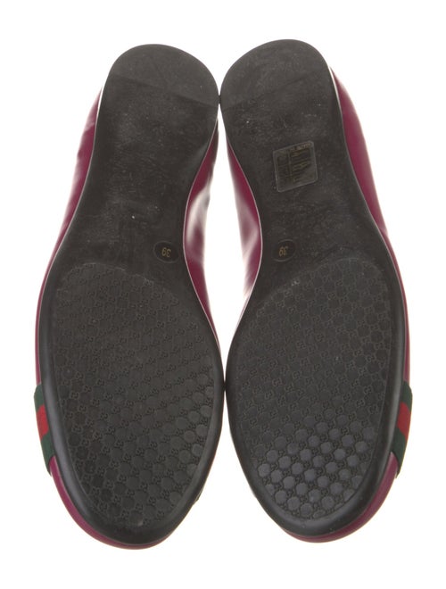 Gucci Web Accent Leather Ballet Flats