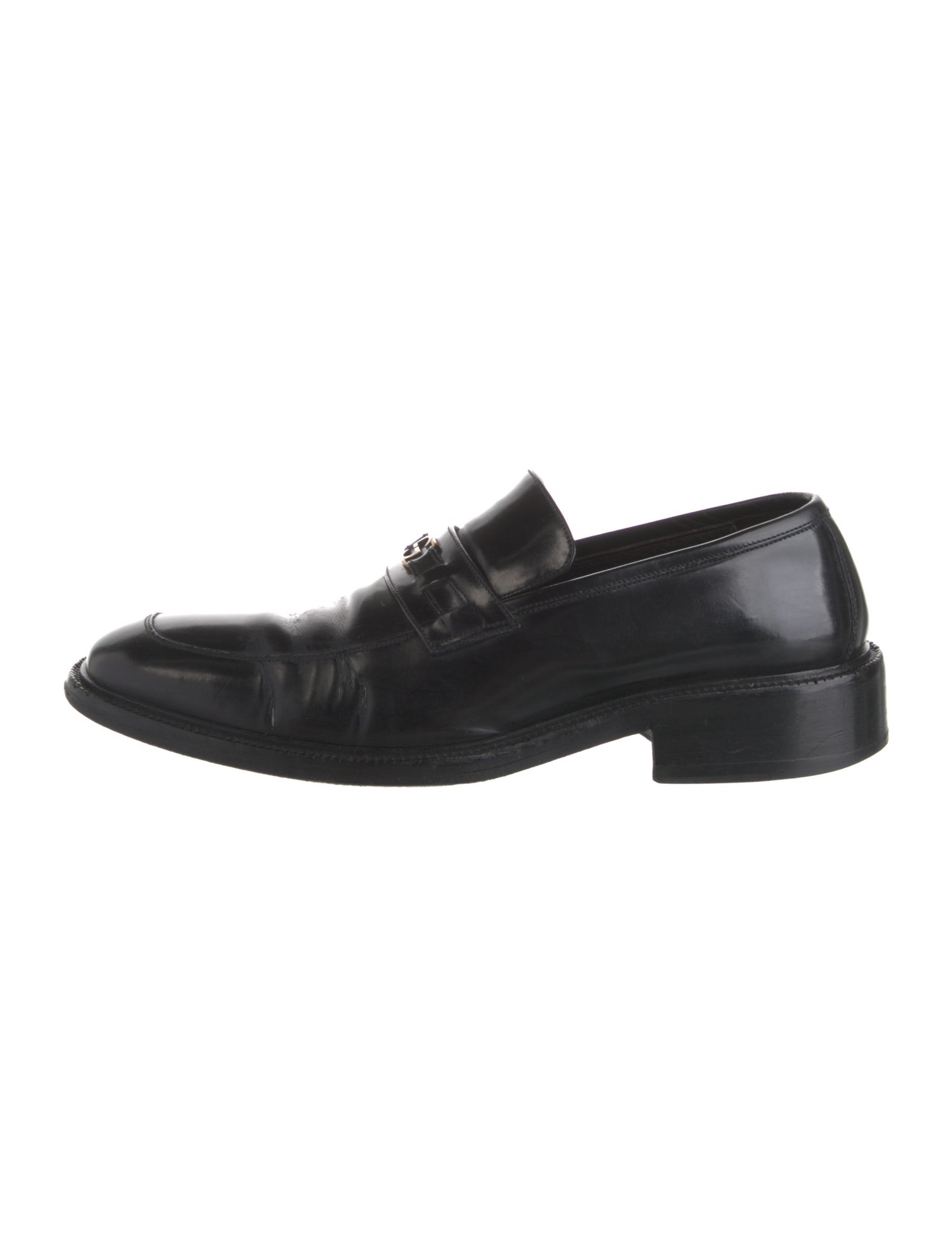 Gucci Interlocking G Logo Leather Dress Loafers