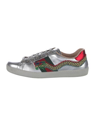 Gucci Web Accent Leather Sneakers