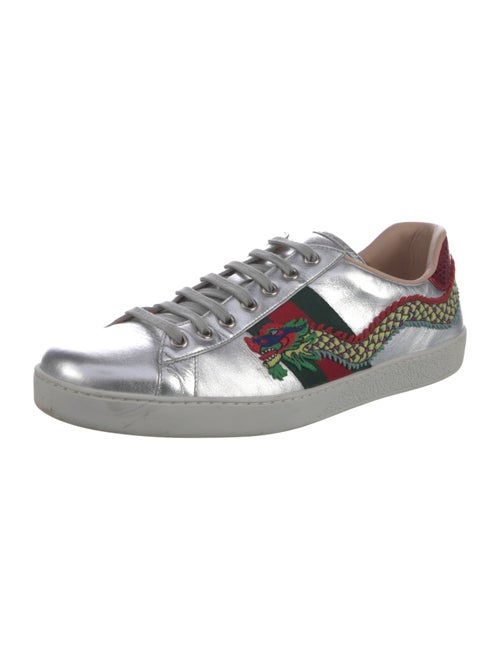 Gucci Web Accent Leather Sneakers