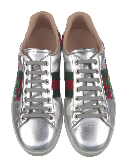 Gucci Web Accent Leather Sneakers