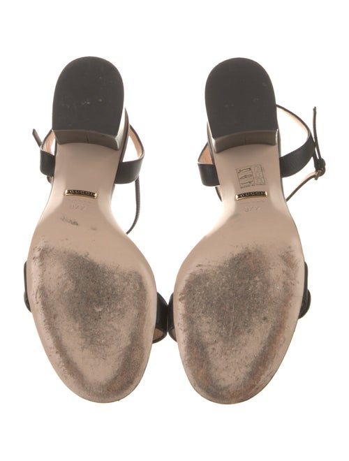 Gucci Double G Logo Leather Slingback Sandals