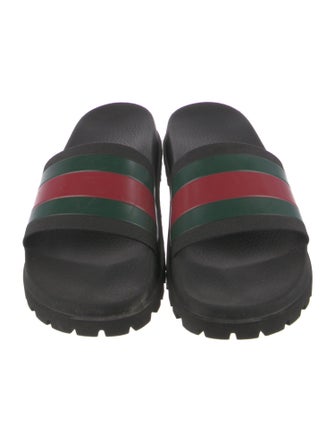 Gucci Web Accent Rubber Slides