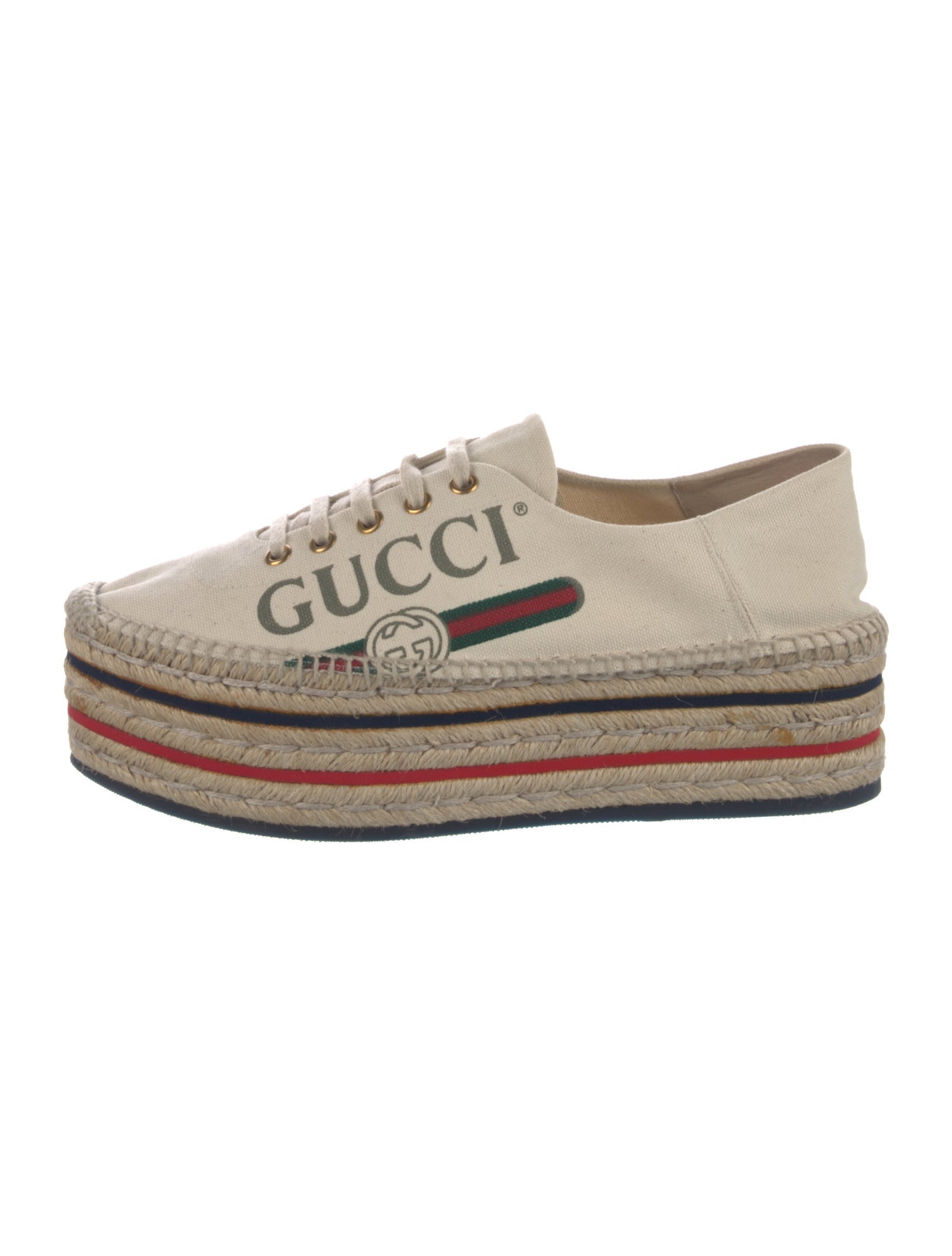 Gucci Web Accent Canvas Espadrilles