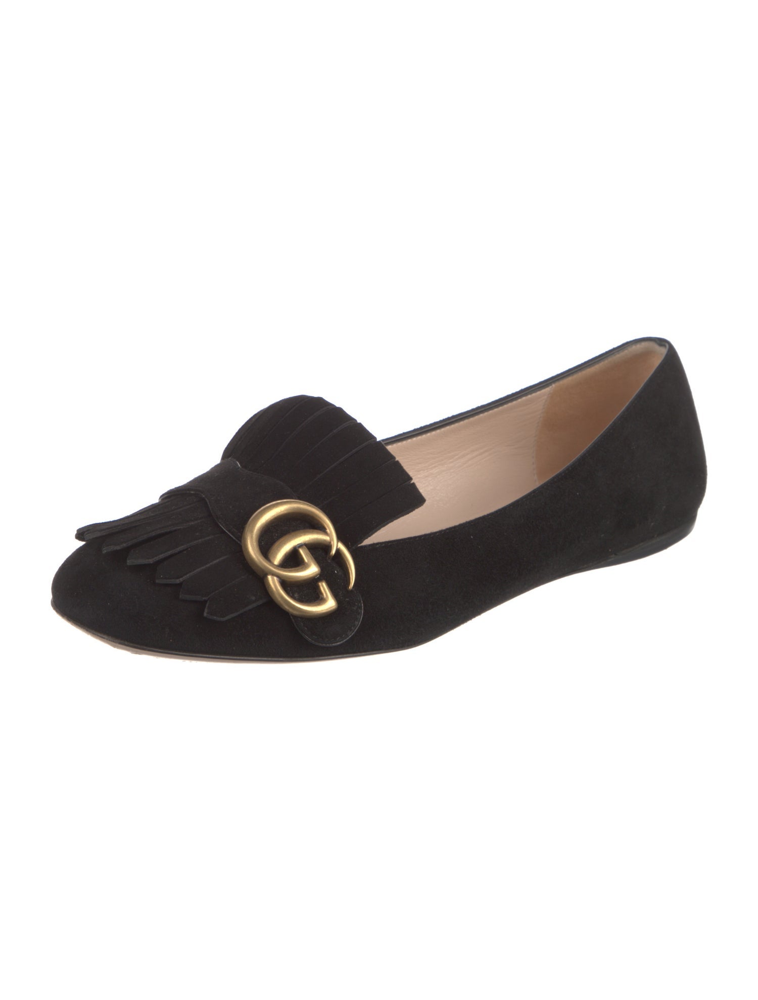 Gucci Double G Logo Suede Loafers