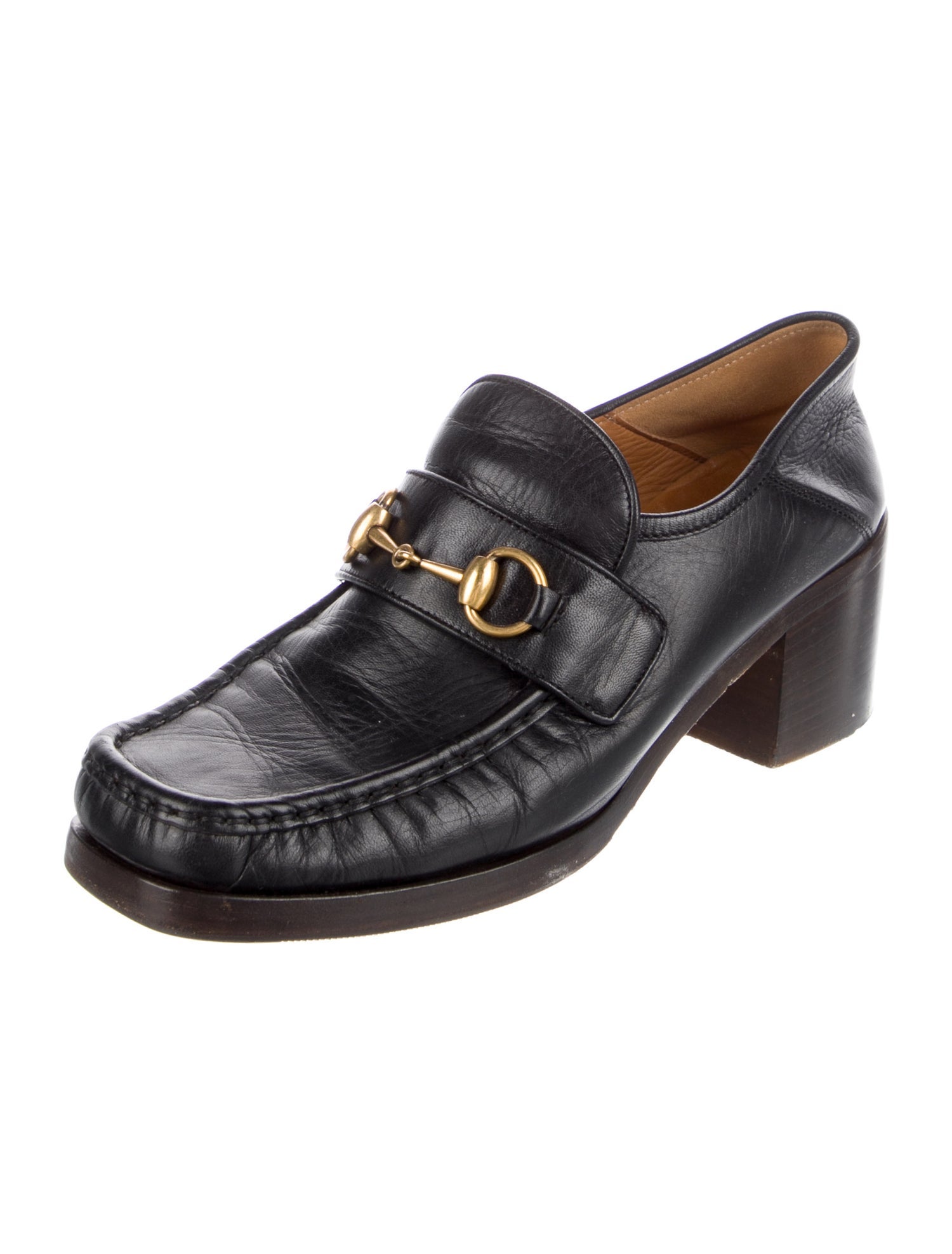 Gucci 1955 Horsebit Accent Leather Pumps