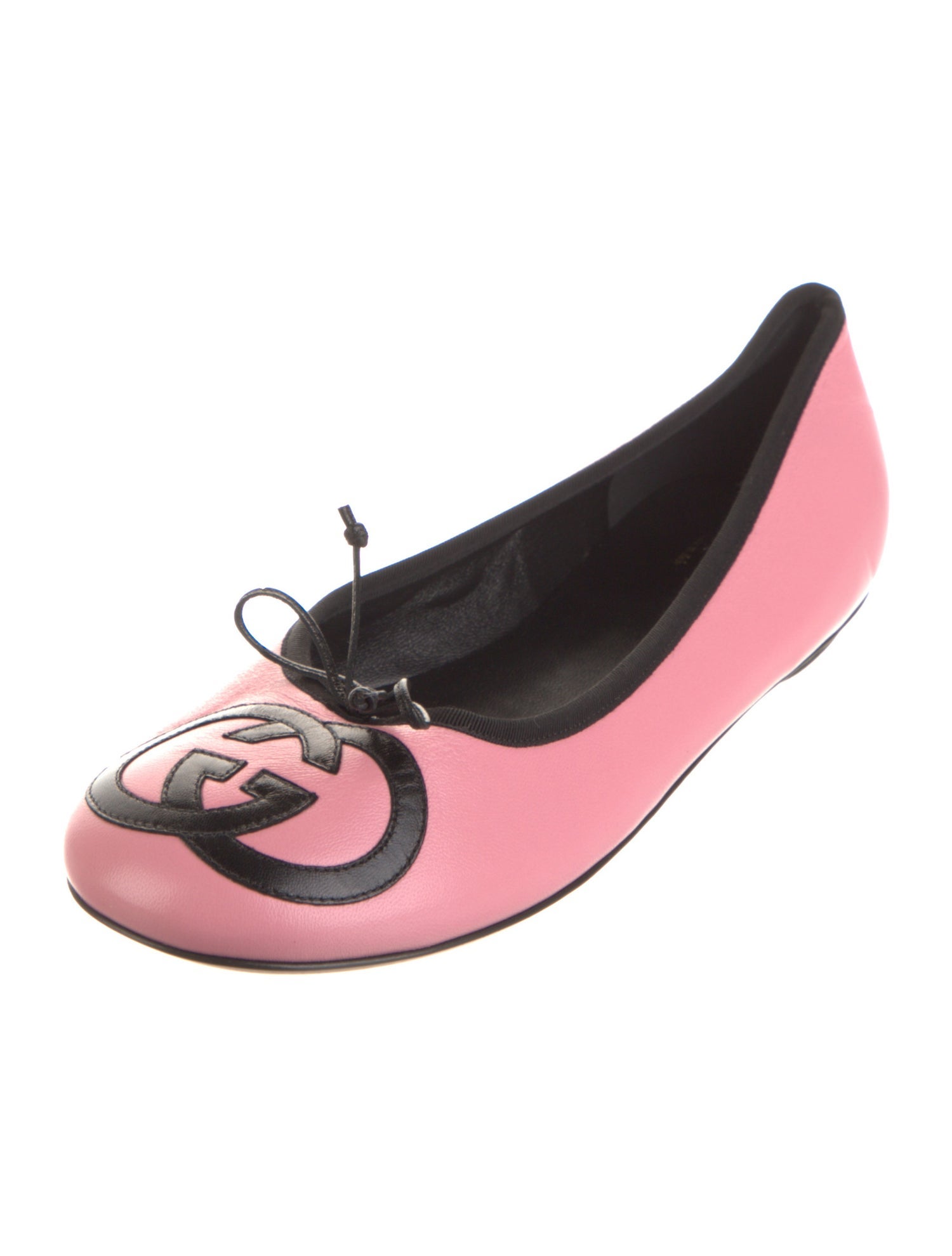 Gucci Interlocking G Logo Leather Ballet Flats