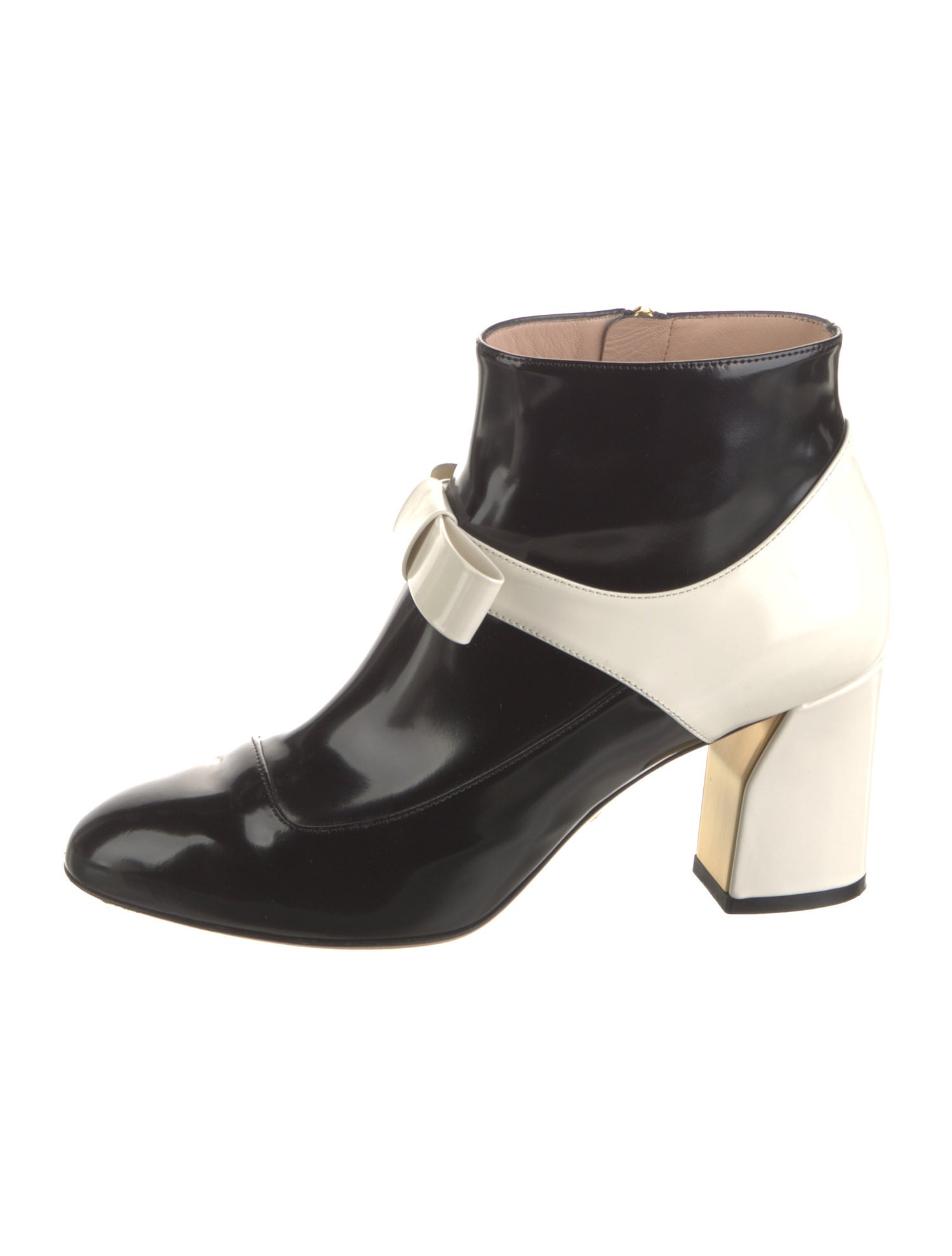 Gucci Patent Leather Colorblock Pattern Boots