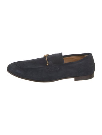 Gucci Horsebit Accent Suede Dress Loafers