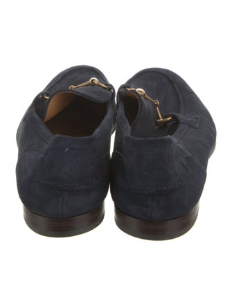 Gucci Horsebit Accent Suede Dress Loafers