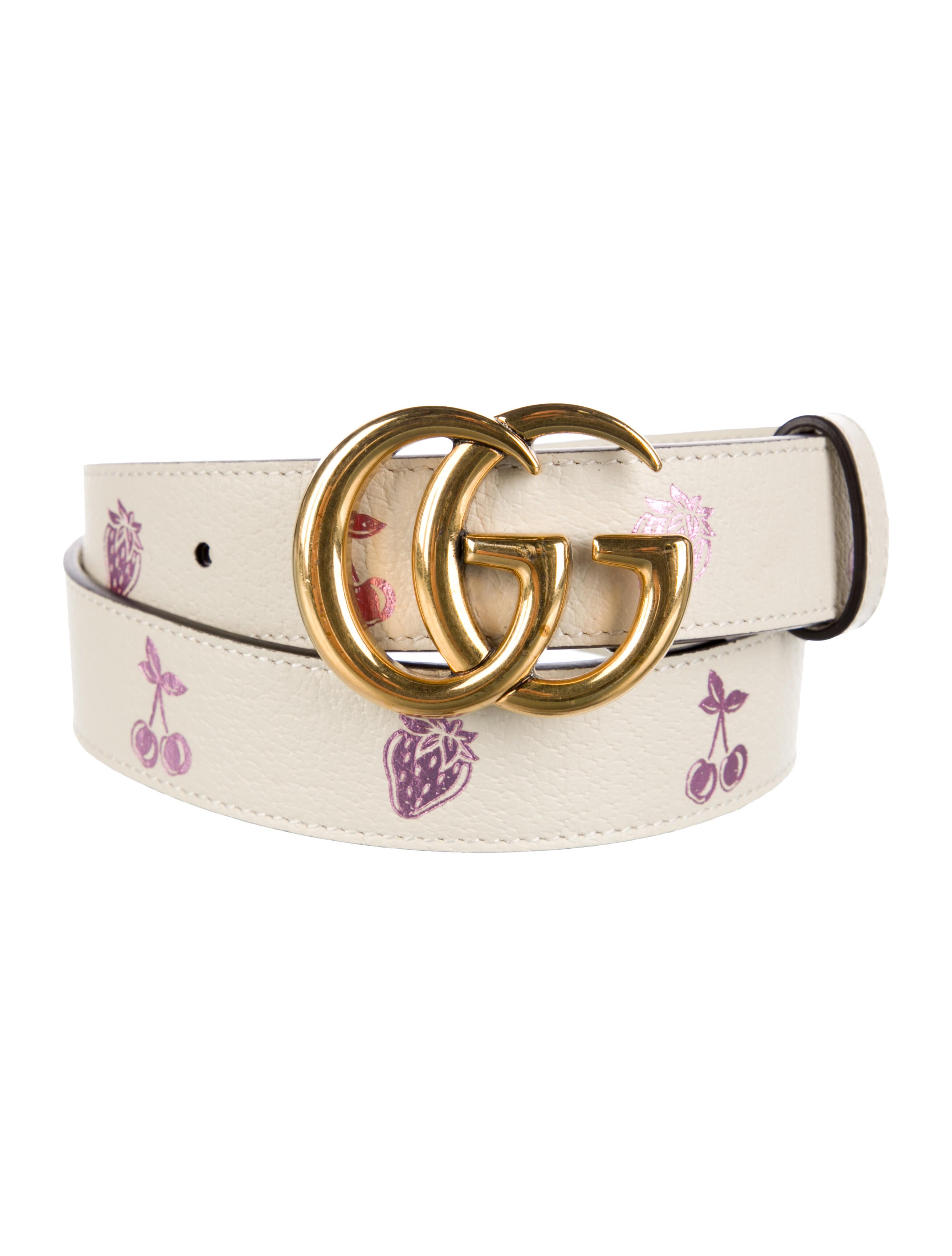 Gucci GG Marmont Thin Belt Double G Logo Waist Belt