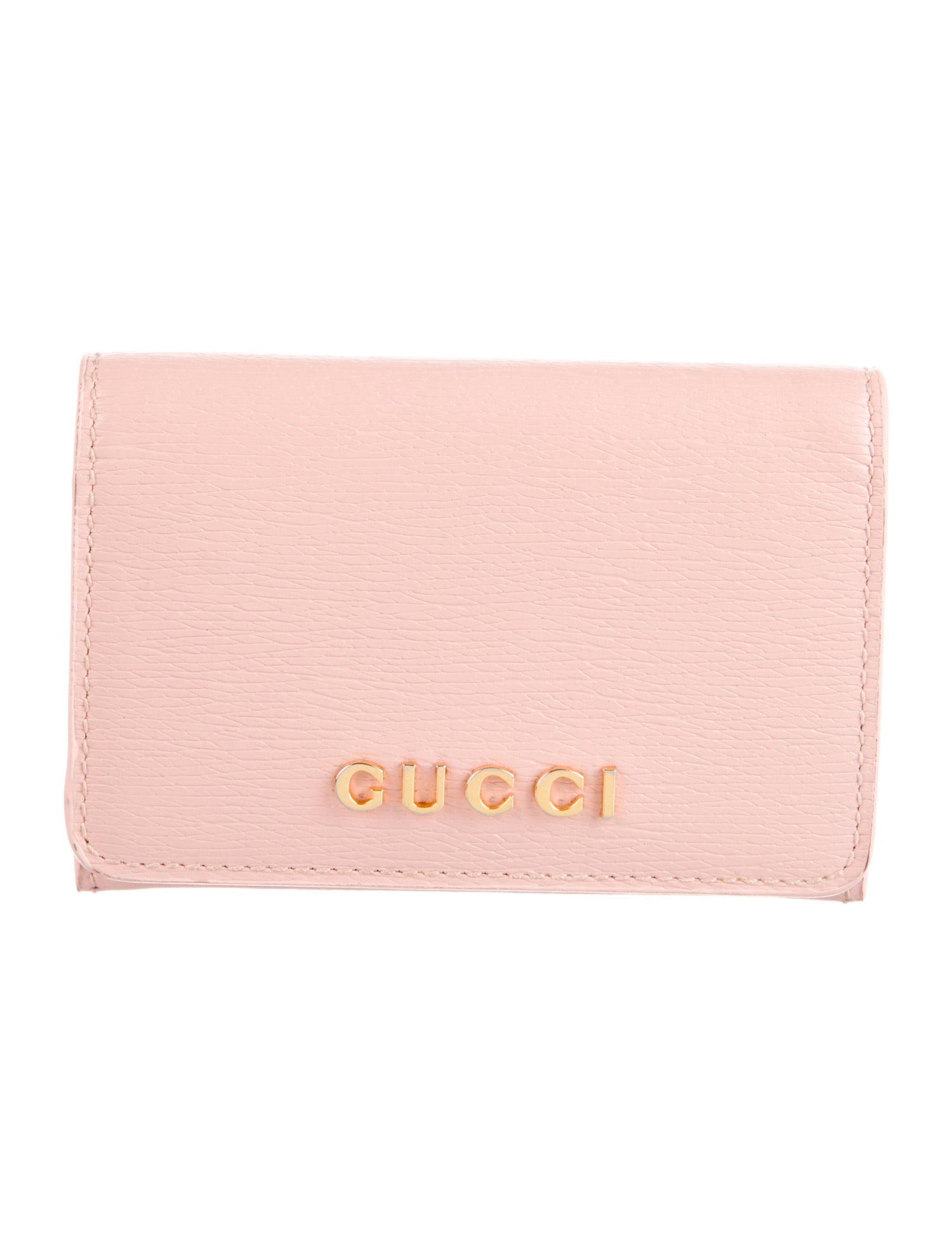 Gucci Script Card Case Leather Bifold Wallet w/ Tags