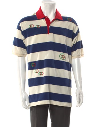 Gucci Interlocking G Logo V-Neck Polo Shirt