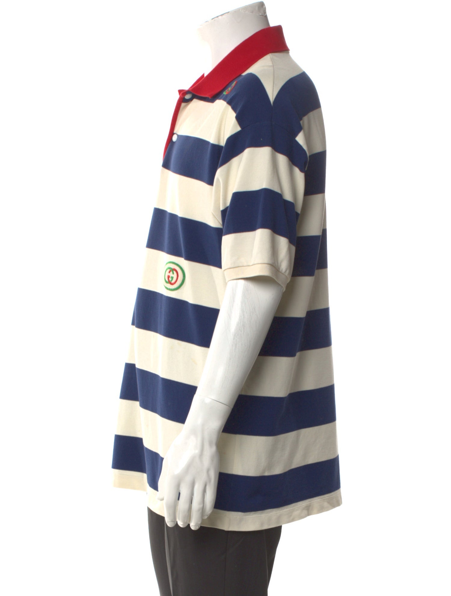 Gucci Interlocking G Logo V-Neck Polo Shirt