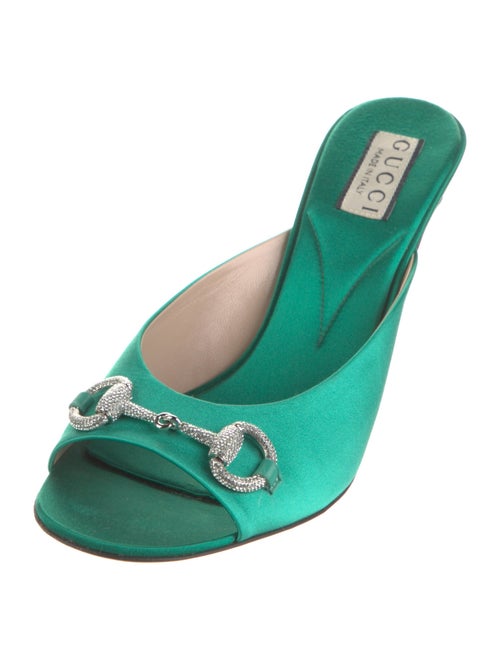 Gucci Hasler Horsebit Accent Satin Slides