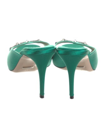 Gucci Hasler Horsebit Accent Satin Slides