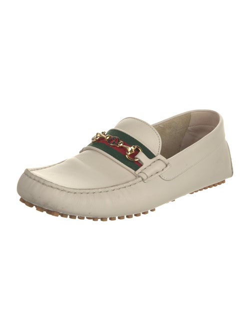 Gucci Web Accent Leather Drivers