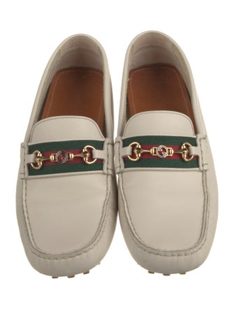 Gucci Web Accent Leather Drivers