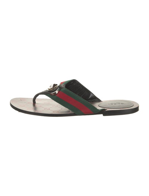 Gucci Web Accent Flip Flops