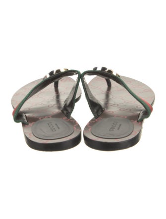 Gucci Web Accent Flip Flops