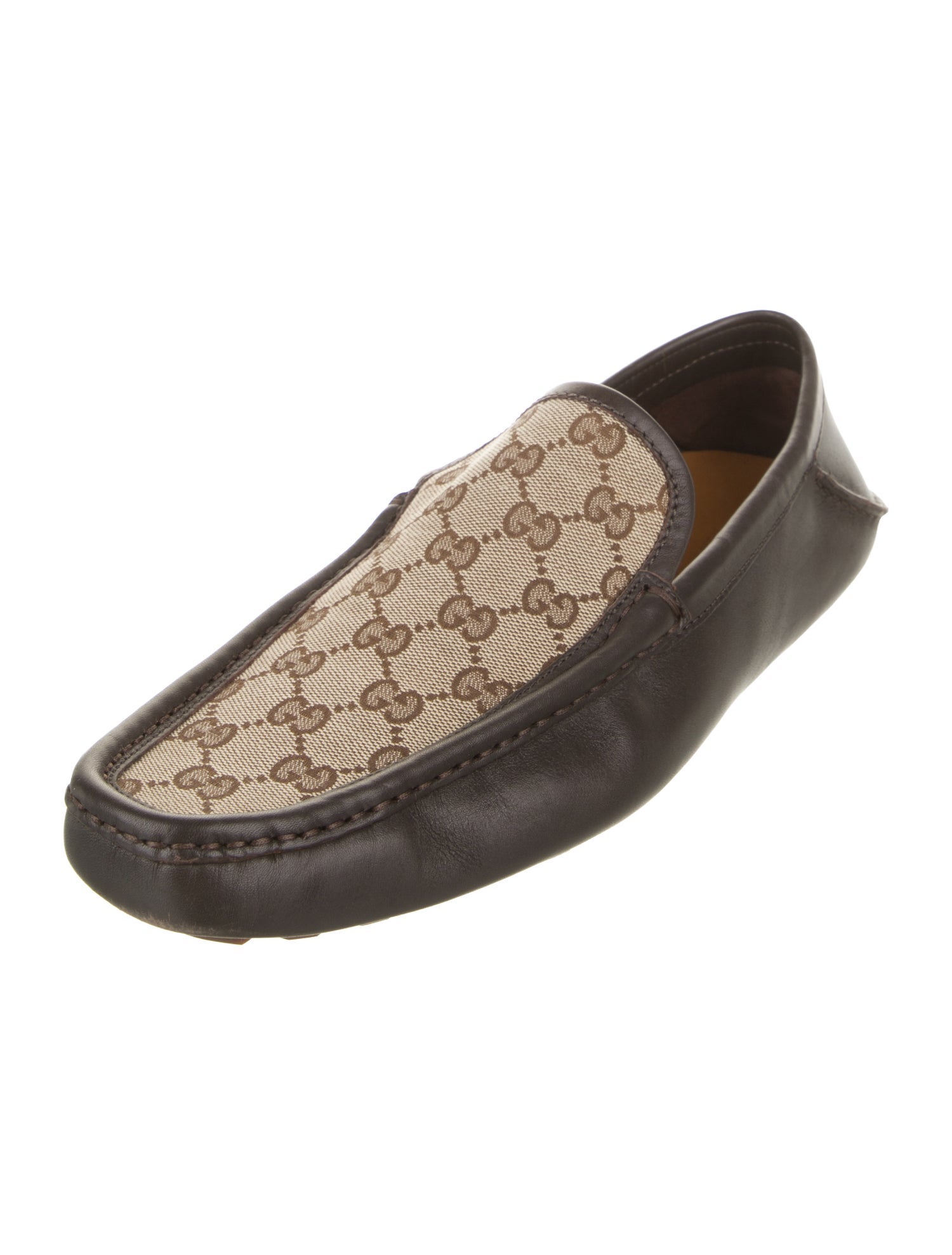 Gucci GG Canvas Leather Drivers