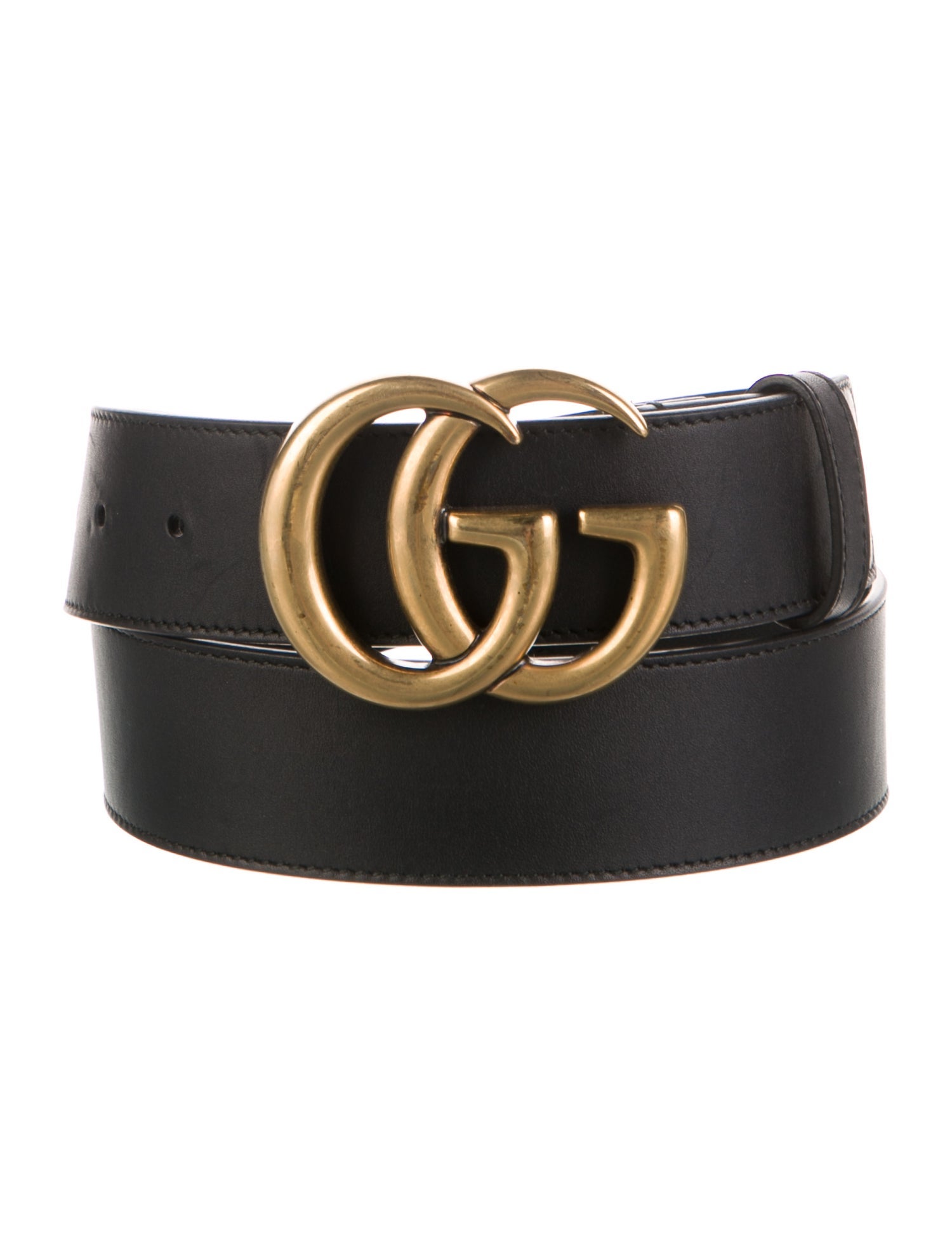 Gucci Double G Logo Leather Belt