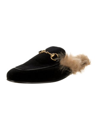 Gucci Horsebit Accent Velvet Slippers