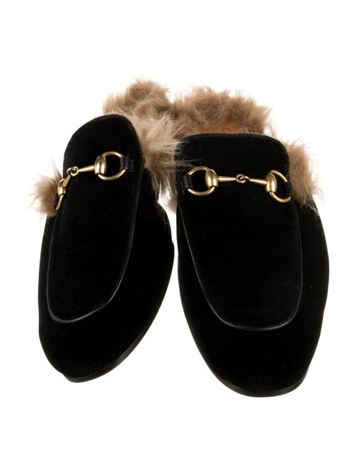 Gucci Horsebit Accent Velvet Slippers