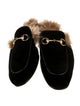Gucci Horsebit Accent Velvet Slippers