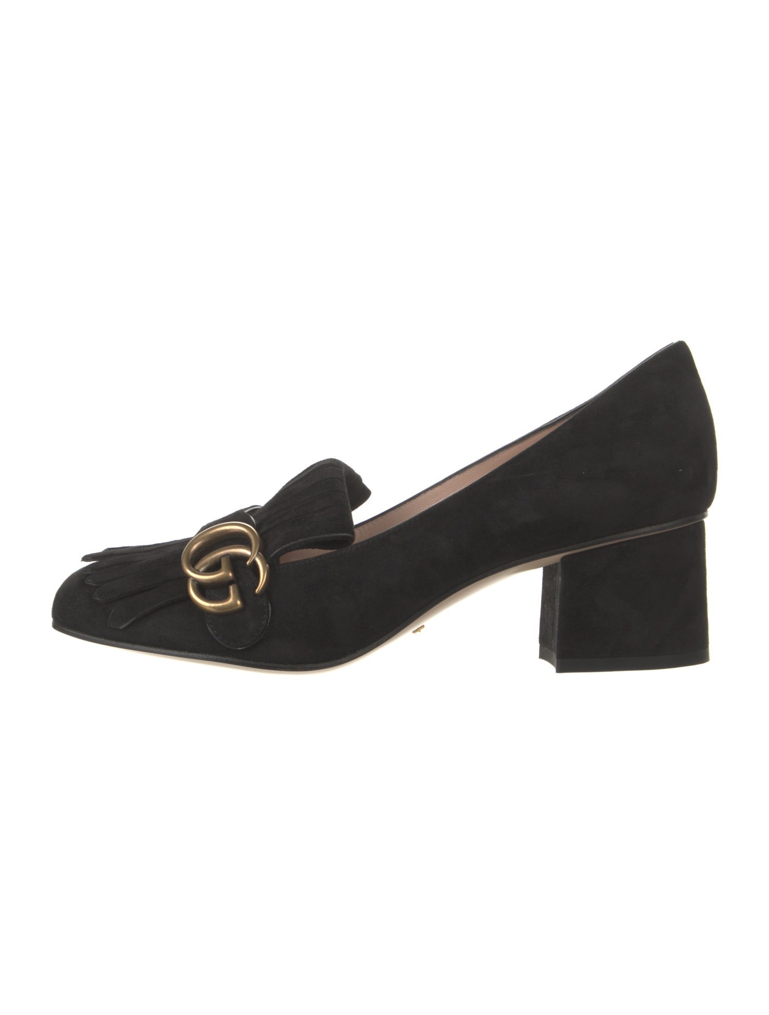 Gucci Double G Logo Suede Pumps