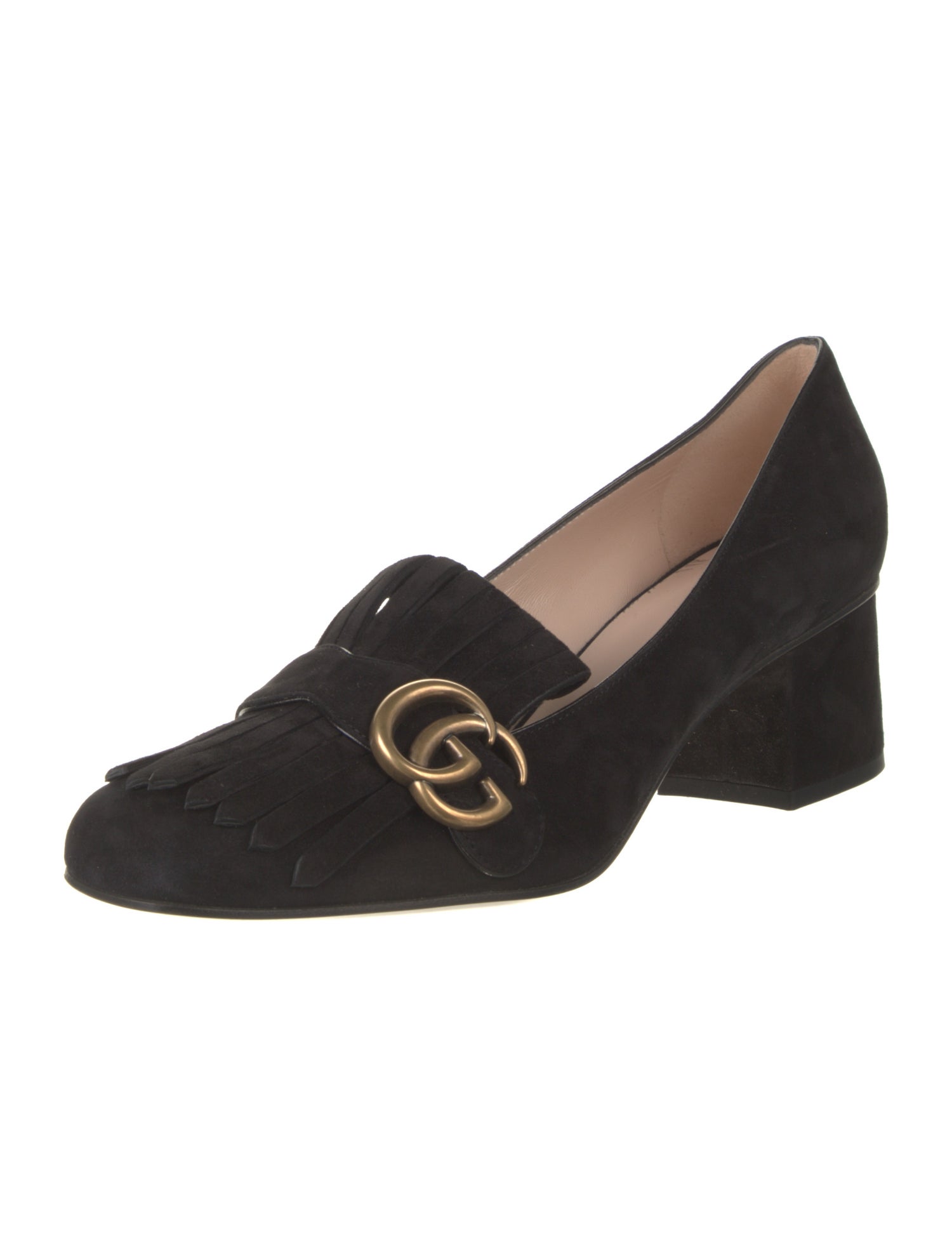 Gucci Double G Logo Suede Pumps