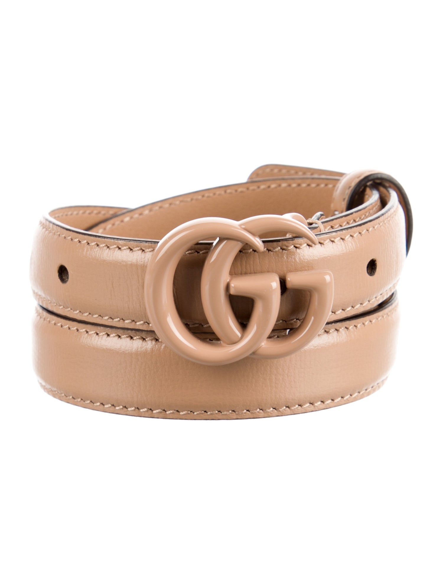 Gucci Double G Logo Skinny Belt