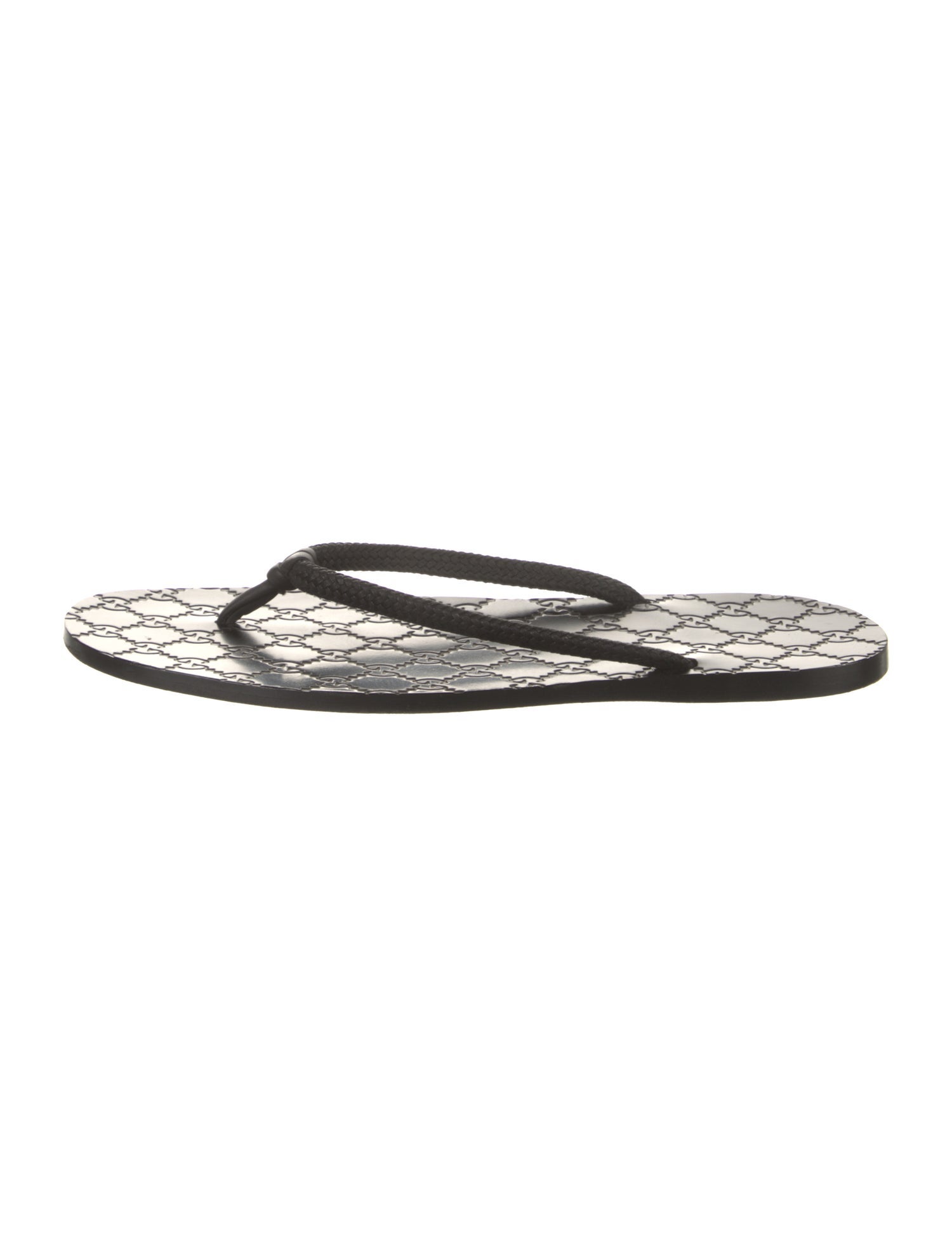 Gucci GG Signature Leather Flip Flops