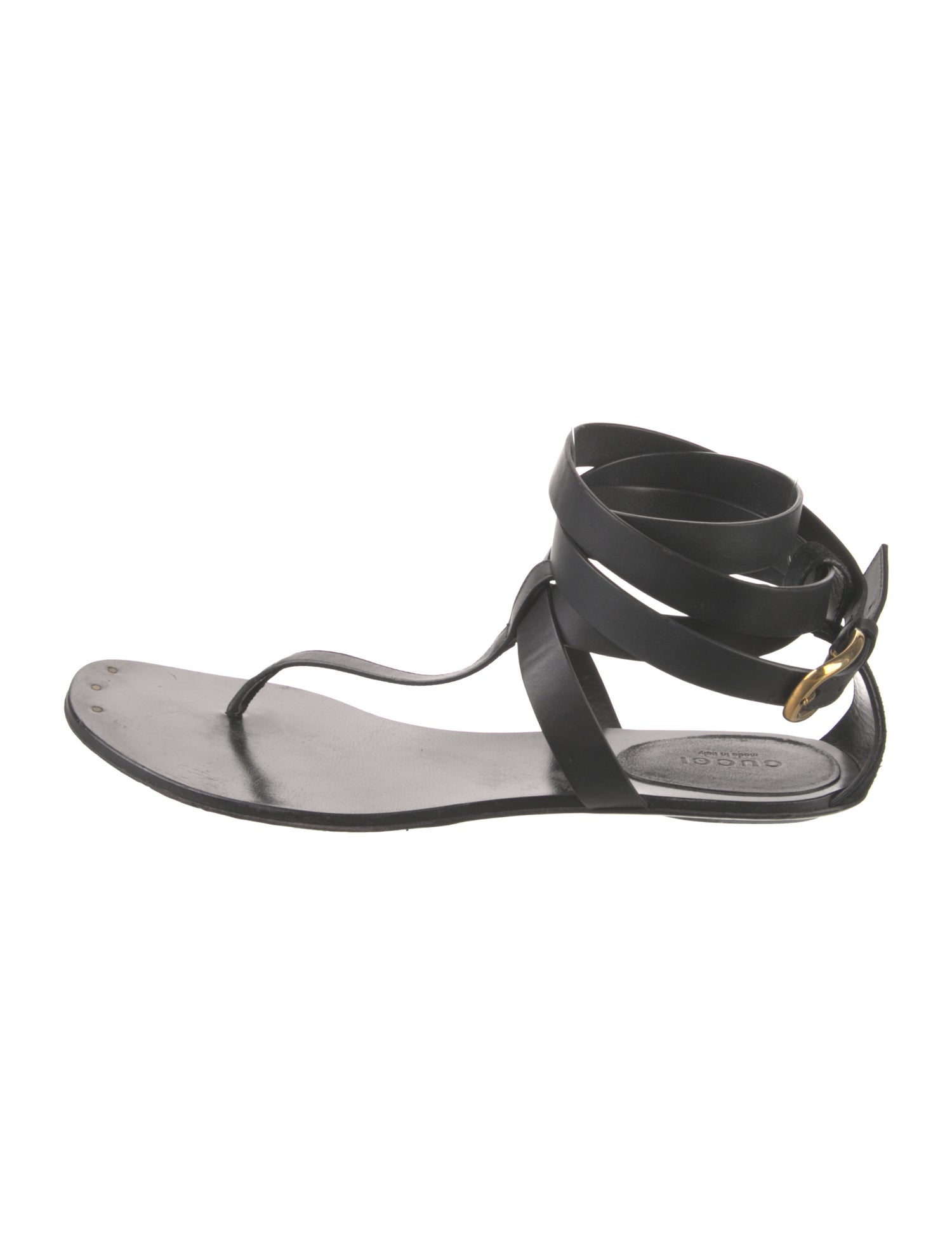 Gucci Leather T-Strap Sandals
