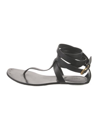Gucci Leather T-Strap Sandals
