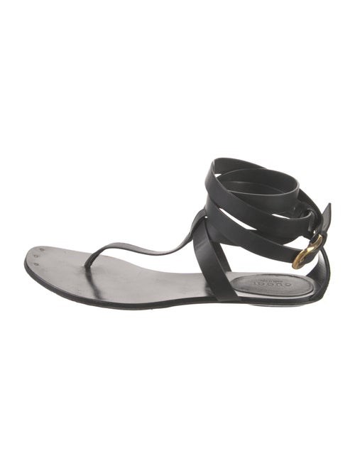 Gucci Leather T-Strap Sandals