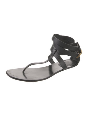 Gucci Leather T-Strap Sandals